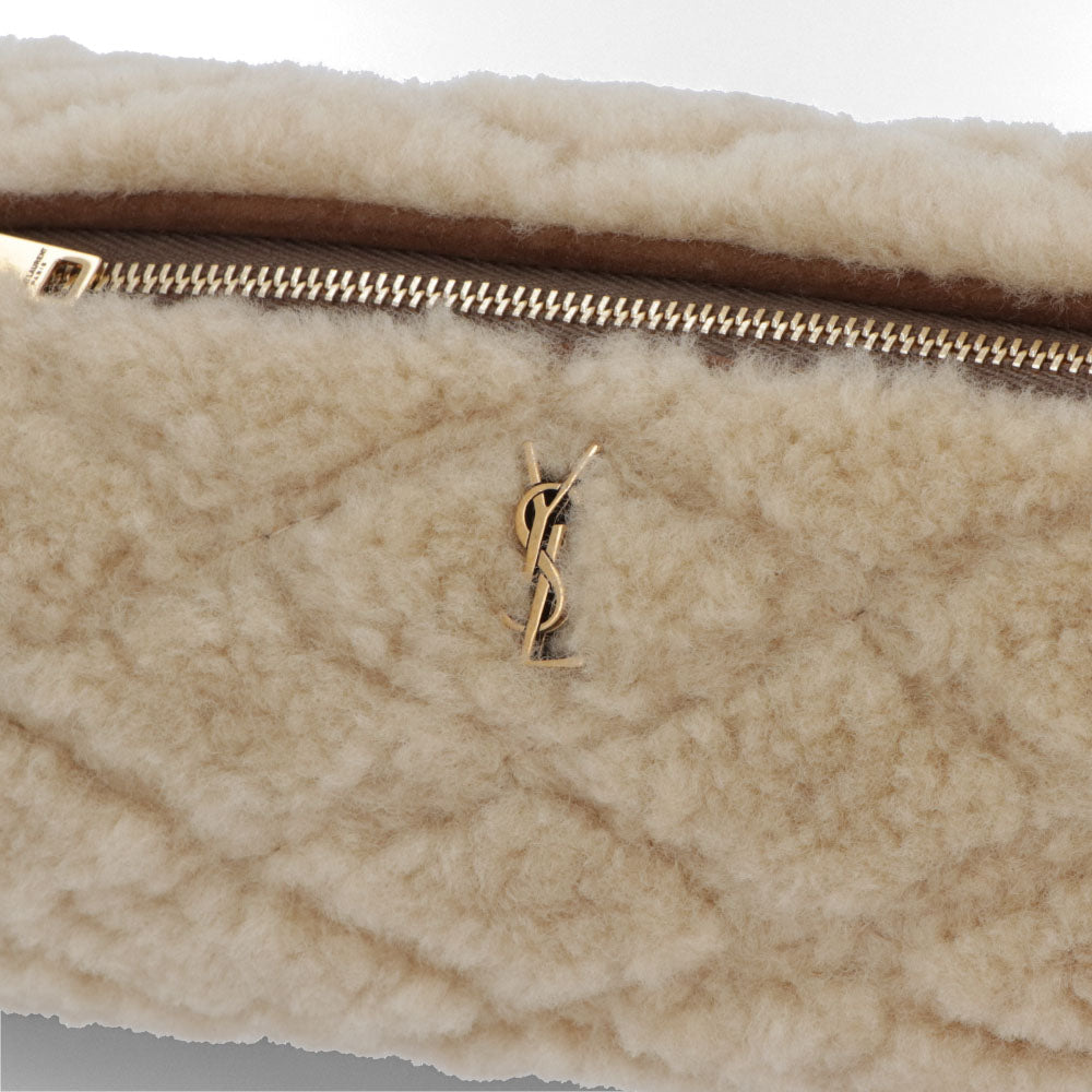 サンローラン SAINT LAURENT バッグ ハンドバッグ レディース TUBE BAG SADE チューブバッグ ベージュ ムートン カサンドラロゴ 鞄 キルティング チェーンショルダー 699703 GAAD1