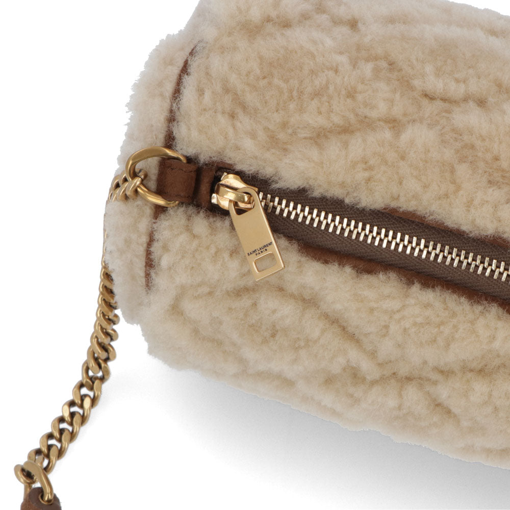 サンローラン SAINT LAURENT バッグ ハンドバッグ レディース TUBE BAG SADE チューブバッグ ベージュ ムートン カサンドラロゴ 鞄 キルティング チェーンショルダー 699703 GAAD1