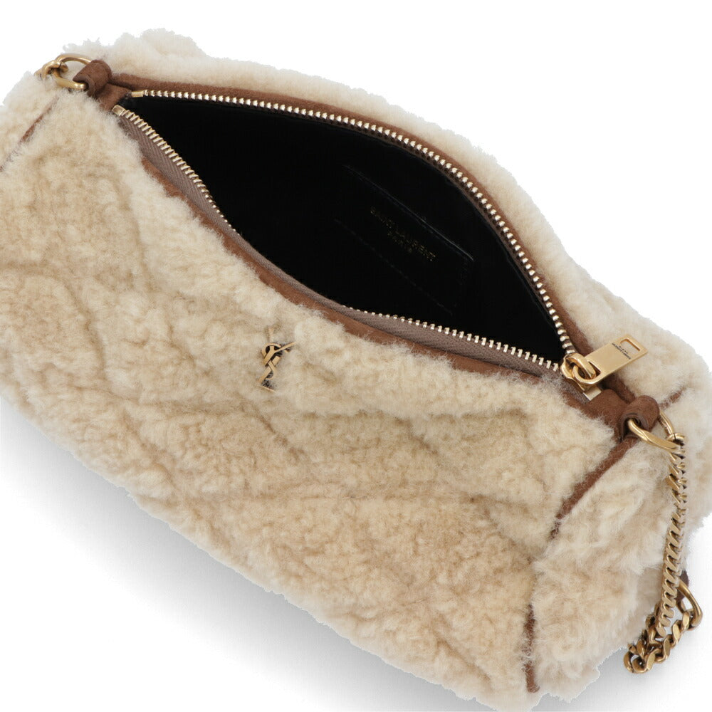 サンローラン SAINT LAURENT バッグ ハンドバッグ レディース TUBE BAG SADE チューブバッグ ベージュ ムートン カサンドラロゴ 鞄 キルティング チェーンショルダー 699703 GAAD1