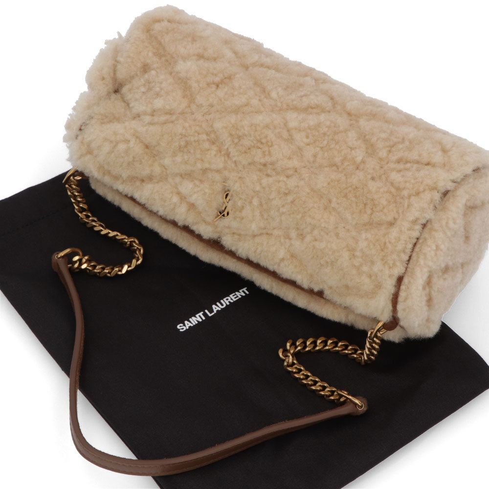 サンローラン SAINT LAURENT バッグ ハンドバッグ レディース TUBE BAG SADE チューブバッグ ベージュ ムートン カサンドラロゴ 鞄 キルティング チェーンショルダー 699703 GAAD1