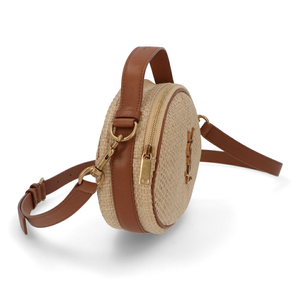 サンローラン SAINT LAURENT バッグ ショルダーバッグ レディース CAMERA BAG ROUND カメラバッグ ラウンド ベージュ×ブラウン レザー ハンドバッグ 2way カサンドラロゴ 鞄 744579 FABZ3
