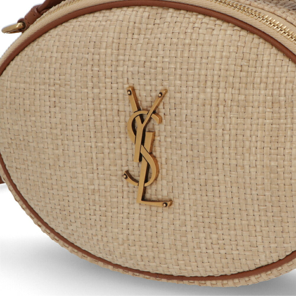 サンローラン SAINT LAURENT バッグ ショルダーバッグ レディース CAMERA BAG ROUND カメラバッグ ラウンド ベージュ×ブラウン レザー ハンドバッグ 2way カサンドラロゴ 鞄 744579 FABZ3