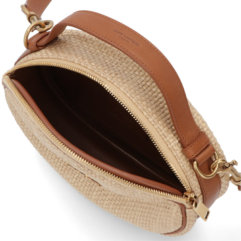 サンローラン SAINT LAURENT バッグ ショルダーバッグ レディース CAMERA BAG ROUND カメラバッグ ラウンド ベージュ×ブラウン レザー ハンドバッグ 2way カサンドラロゴ 鞄 744579 FABZ3