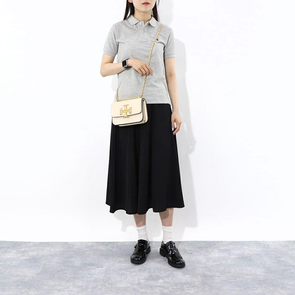 トリー バーチ Tory Burch バッグ ショルダーバッグ レディース エレノア スモールバッグ ブラウン オフホワイト イタリアンレザー ダブルT ゴールド金具 チェーンショルダー 73589 1