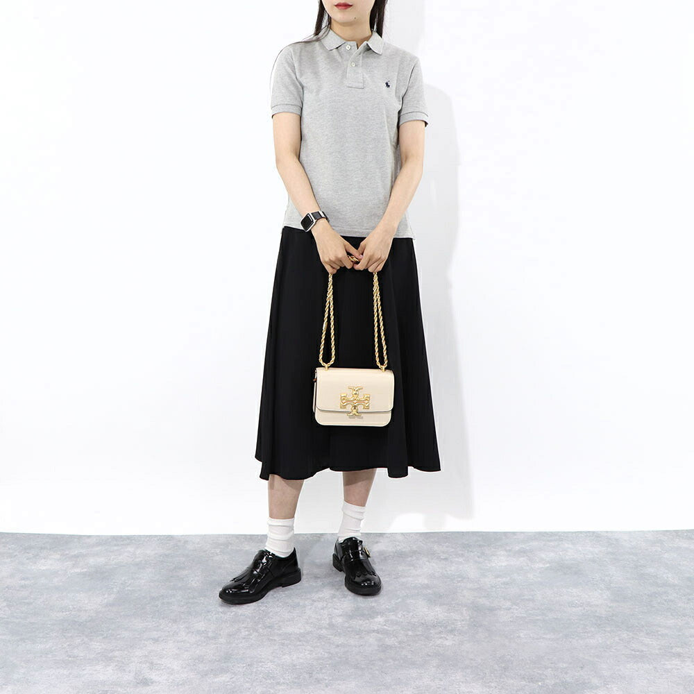 トリー バーチ Tory Burch バッグ ショルダーバッグ レディース エレノア スモールバッグ ブラウン オフホワイト イタリアンレザー ダブルT ゴールド金具 チェーンショルダー 73589 1
