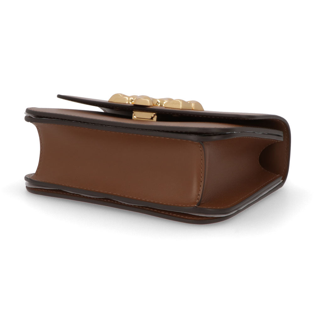 トリー バーチ Tory Burch バッグ ショルダーバッグ レディース エレノア スモールバッグ ブラウン オフホワイト イタリアンレザー ダブルT ゴールド金具 チェーンショルダー 73589 1