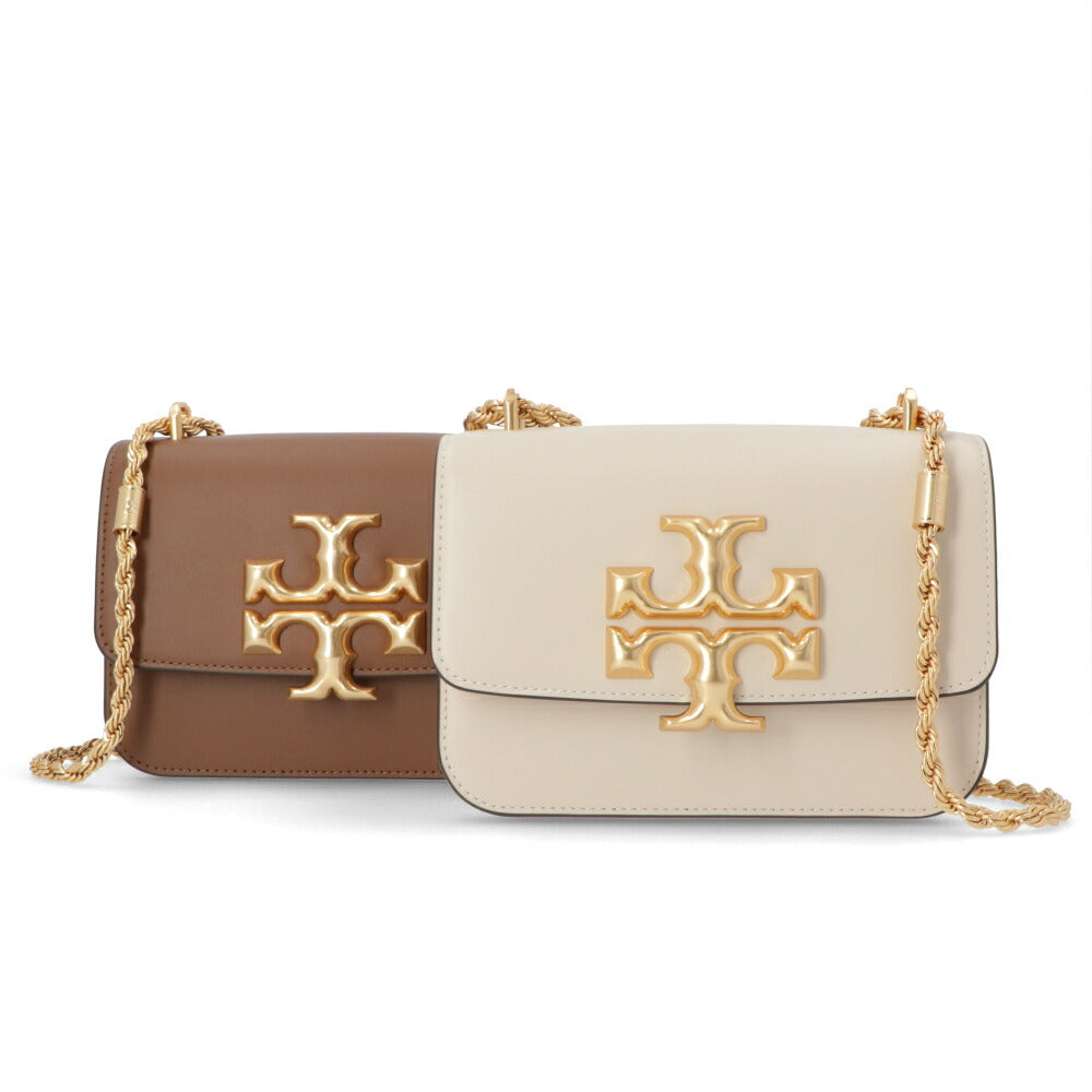トリー バーチ Tory Burch バッグ ショルダーバッグ レディース エレノア スモールバッグ ブラウン オフホワイト イタリアンレザー ダブルT ゴールド金具 チェーンショルダー 73589 1