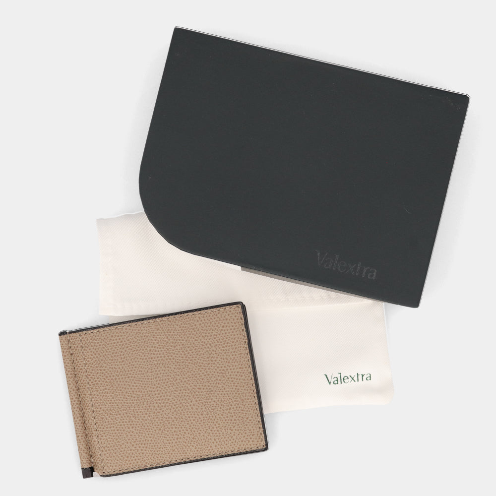 ヴァレクストラ VALEXTRA SGSR0080028LRDWG99 マネークリップ 財布 ブランド グレージュ オイスターグレー メンズ 新品