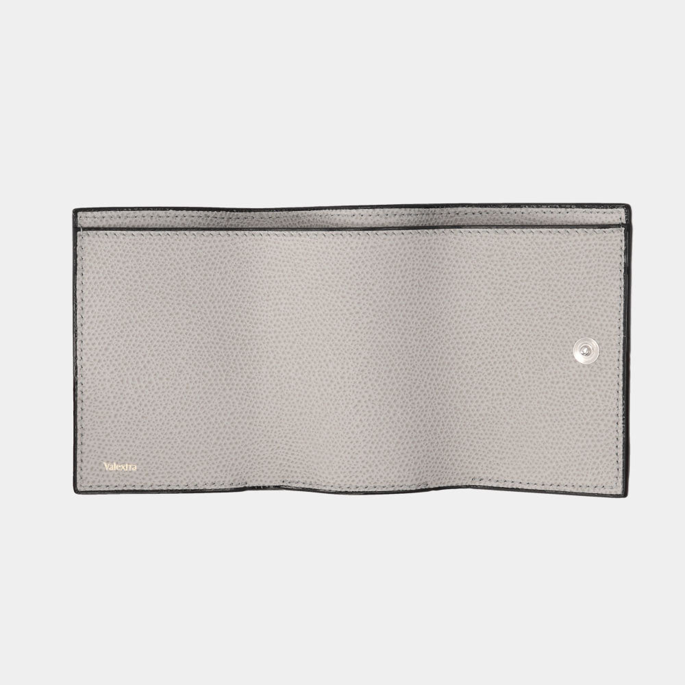 ヴァレクストラ VALEXTRA SGNL0026028LRLWF99 コンパクト パース 3つ折り財布 小銭入れ付き アッシュグレー 新品