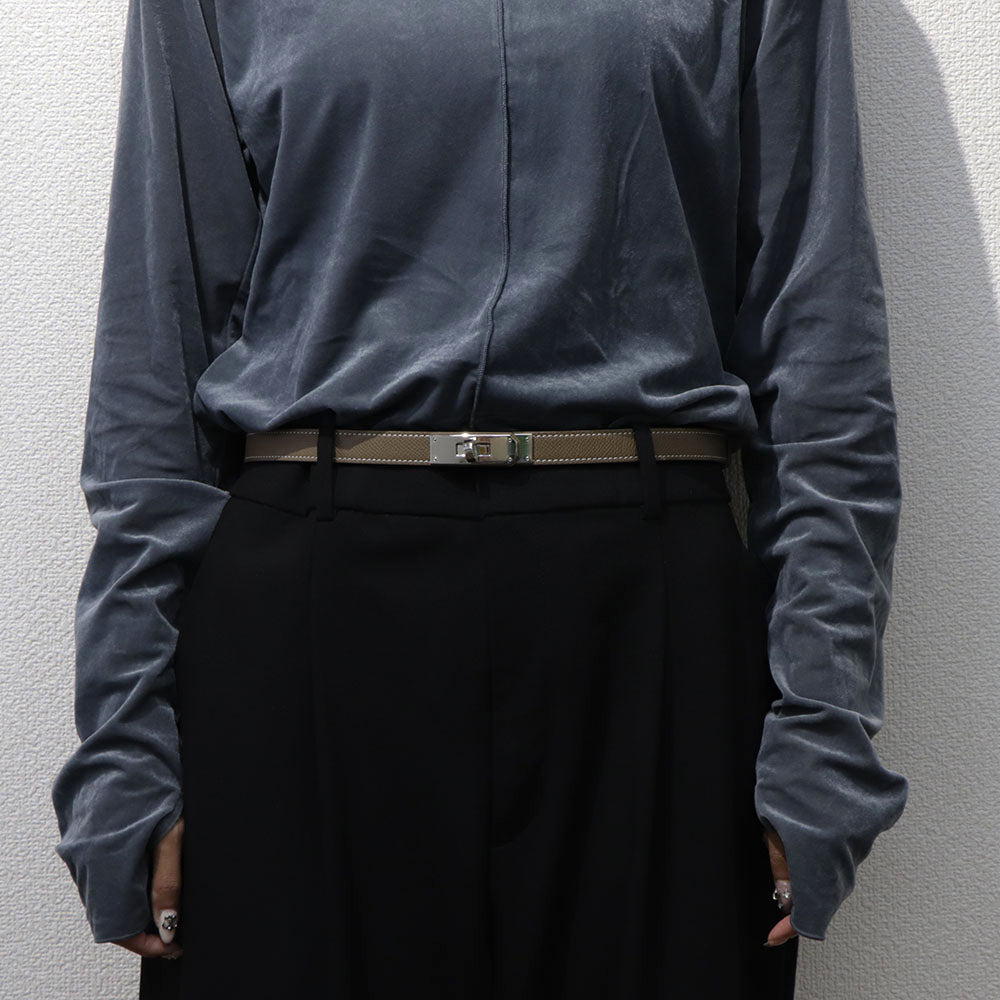 HERMES ケリーベルト18 エトゥープ シルバー金具 エプソン