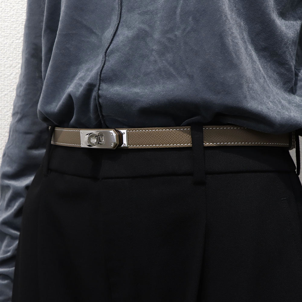 HERMES ケリーベルト18 エトゥープ シルバー金具 エプソン