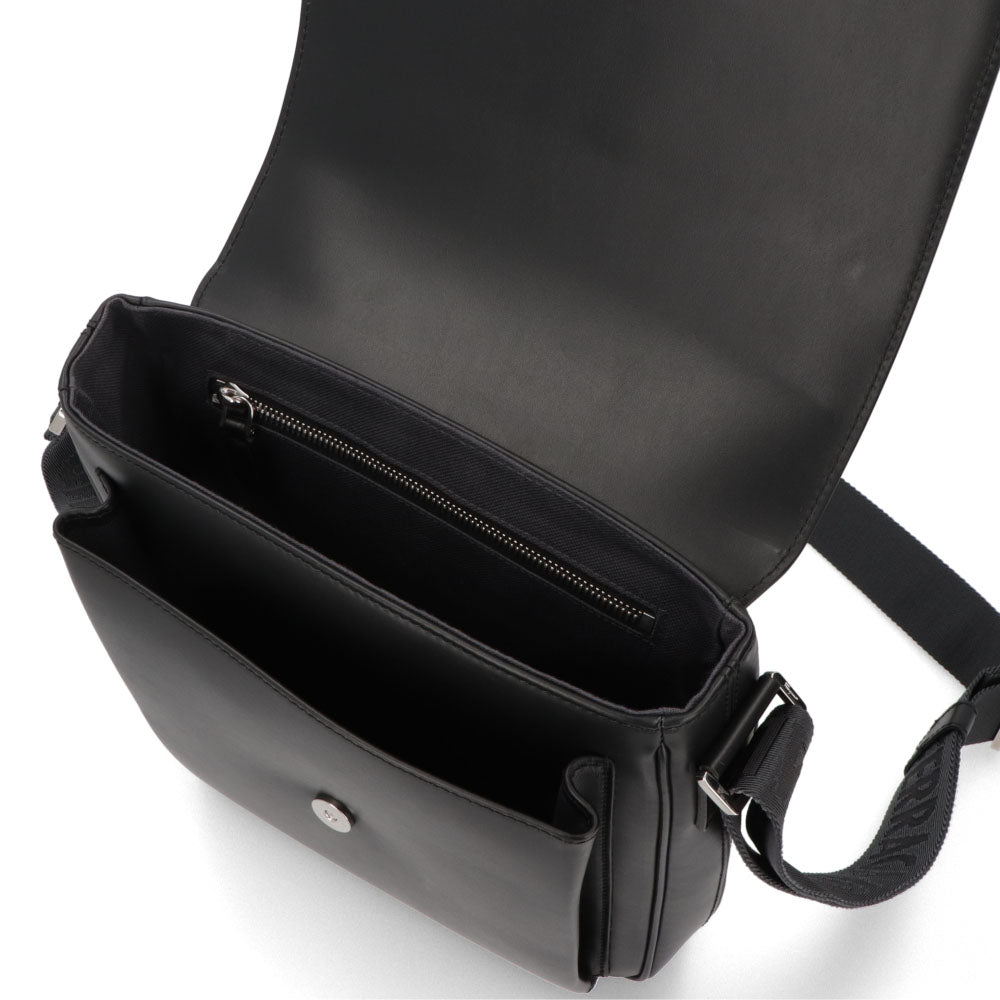 フェラガモ FERRAGAMO バッグ ショルダーバッグ メンズ Sランク レザー ブラック ロゴ シルバー金具 718969