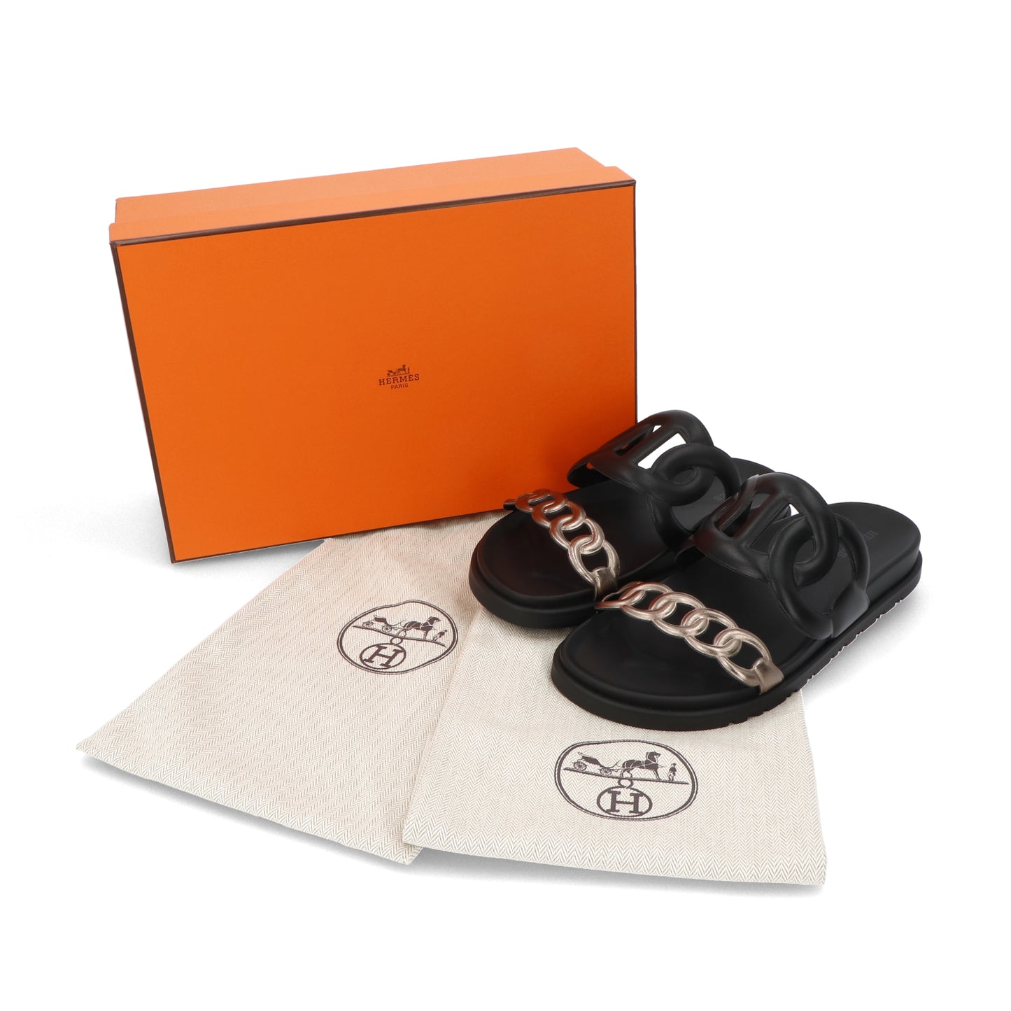 エルメス シューズ サンダル ヒールなし エクストラ ブラック