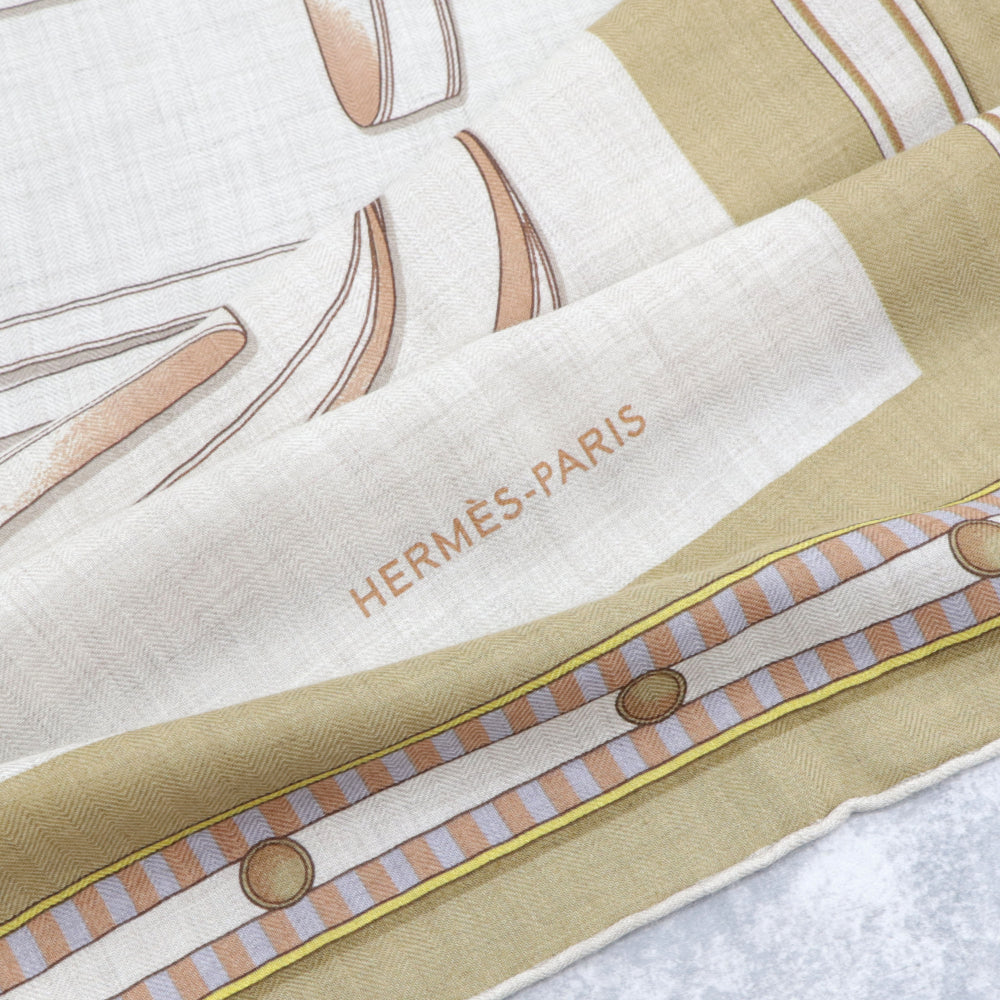 HERMES ストール カシシル140 ナチュラル レトル・エケストル