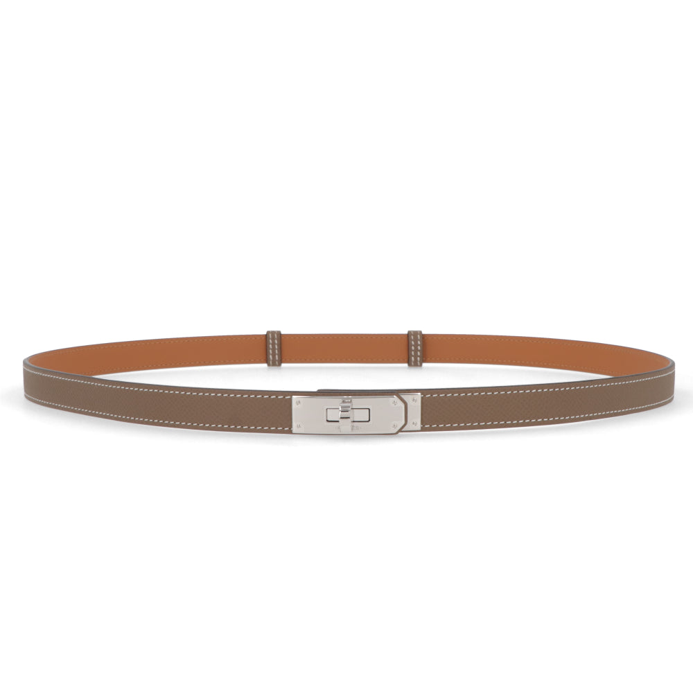HERMES ケリーベルト18 エトゥープ シルバー金具 エプソン