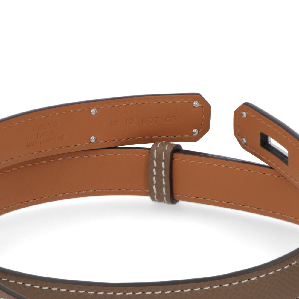 HERMES ケリーベルト18 エトゥープ シルバー金具 エプソン