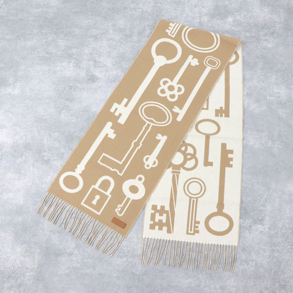 HERMES カシミヤマフラー カザック・キーコレクション