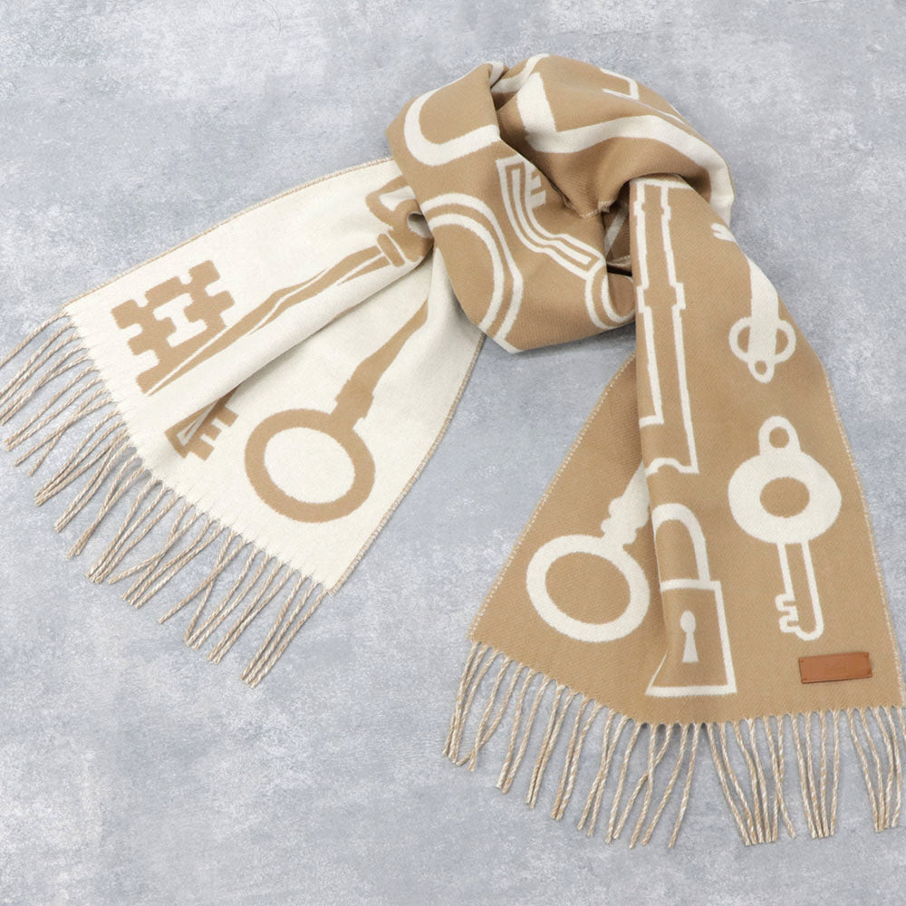 HERMES カシミヤマフラー カザック・キーコレクション
