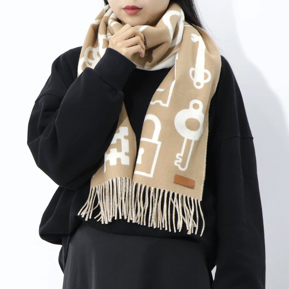 HERMES カシミヤマフラー カザック・キーコレクション