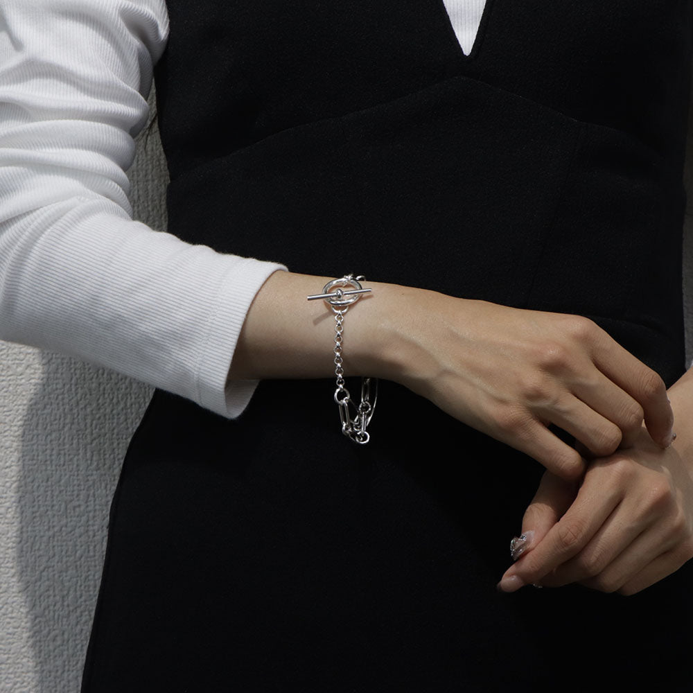 HERMES シェーヌダンクル パンク ブレスレット シルバー925