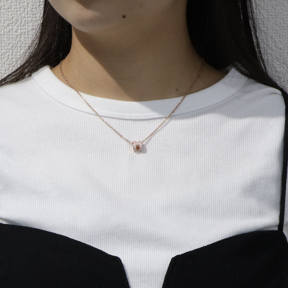 エルメス HERMES アクセサリー POP Hミニ ネックレス レディース ベージュ ピンク ブラウン マロングラッセ ローズドラジェ ニューゴールド ホワイト