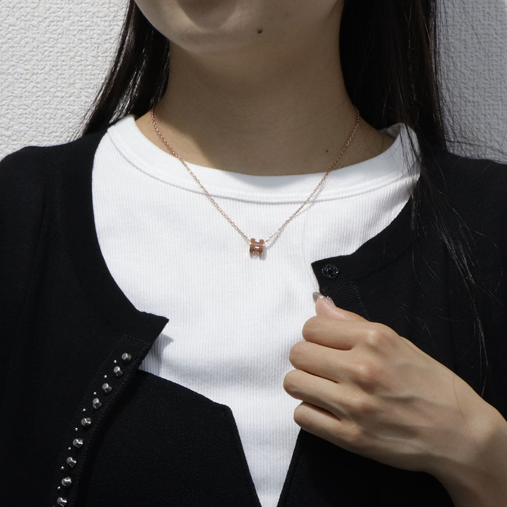 エルメス HERMES アクセサリー POP Hミニ ネックレス レディース ベージュ ピンク ブラウン マロングラッセ ローズドラジェ ニューゴールド ホワイト