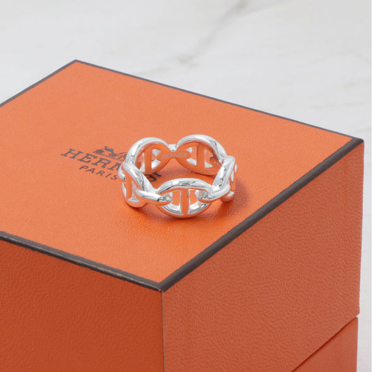 HERMES アンシェネ リング PM シェーヌダンクル シルバー
