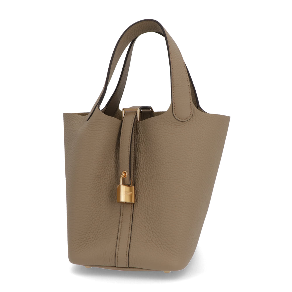 HERMES ピコタンロックPM ベージュマルファ ゴールド金具
