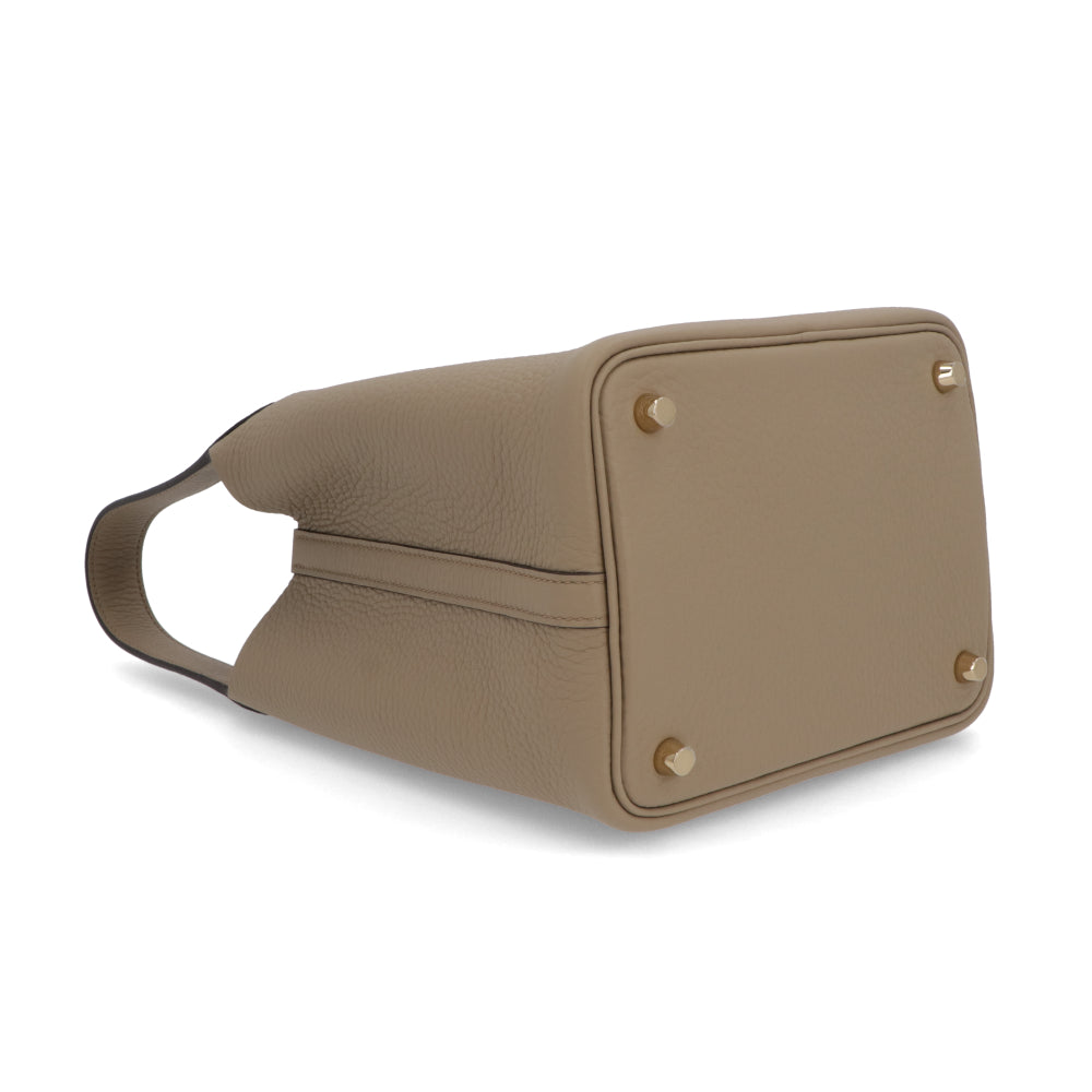HERMES ピコタンロックPM ベージュマルファ ゴールド金具