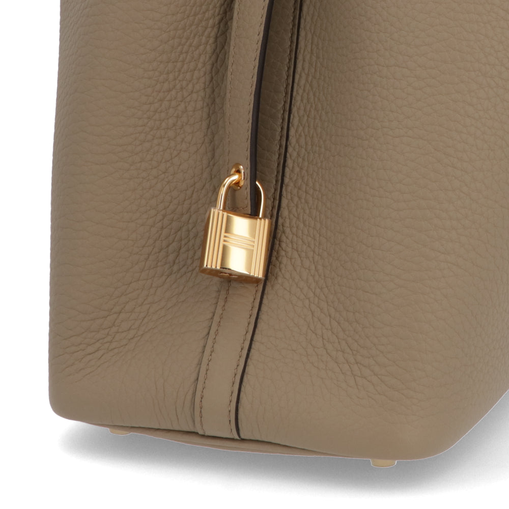 HERMES ピコタンロックPM ベージュマルファ ゴールド金具