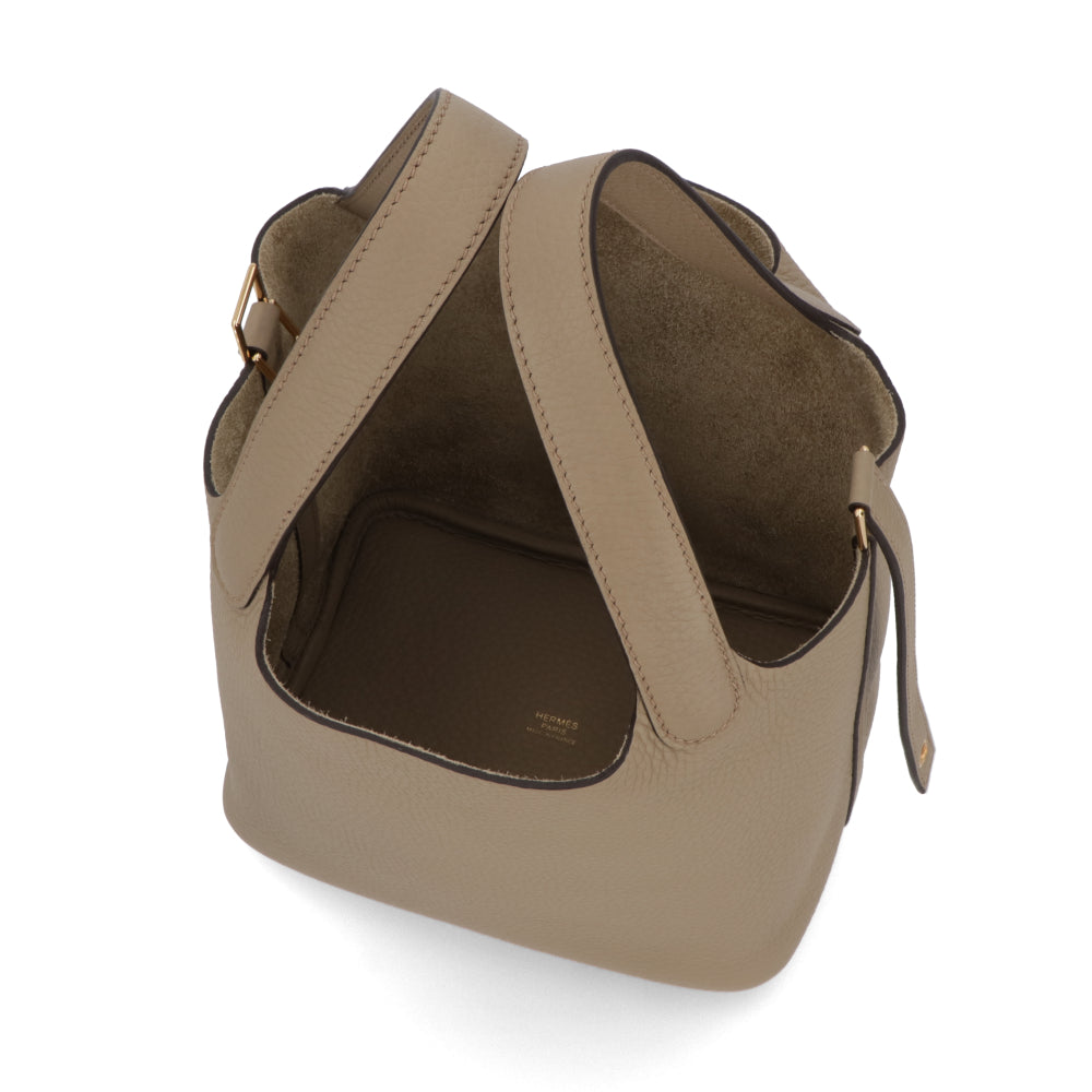 HERMES ピコタンロックPM ベージュマルファ ゴールド金具