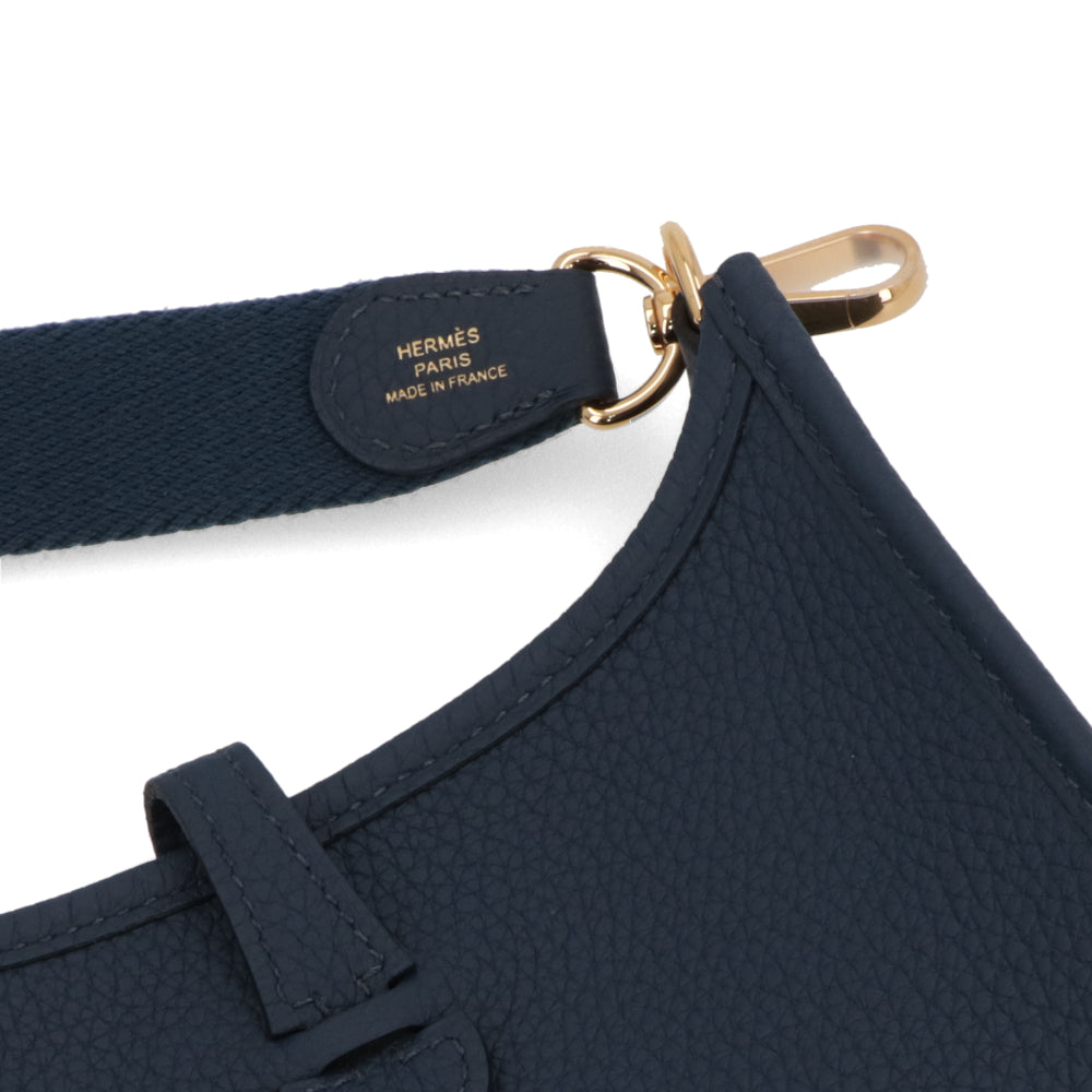 HERMES エヴリンTPM ブルードプリュス ゴールド金具