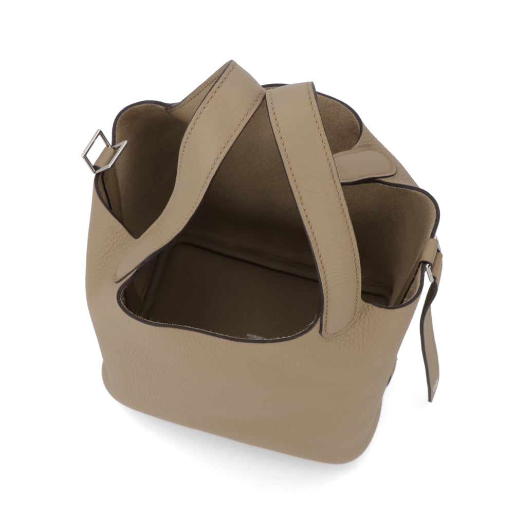 HERMES ピコタンロックPM ベージュマルファ シルバー金具