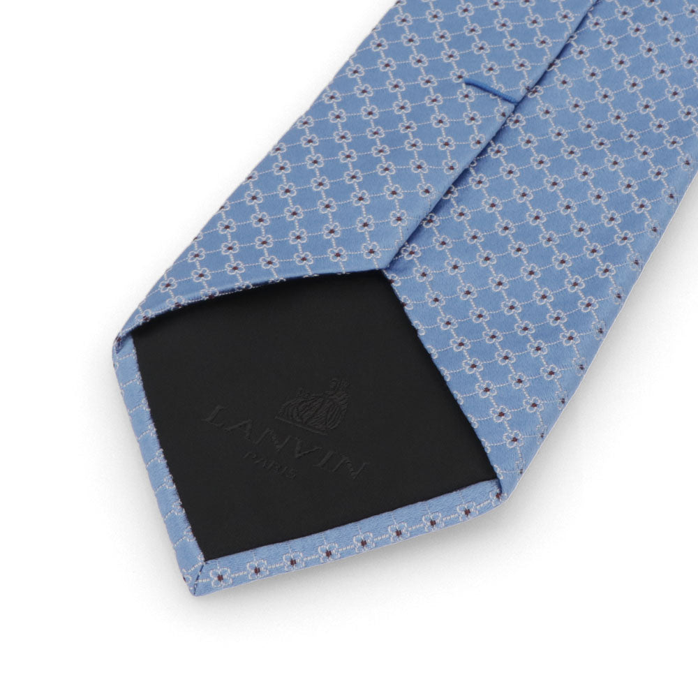 LANVIN ネクタイ SILK TIE ブルー シルク 幾何学模様