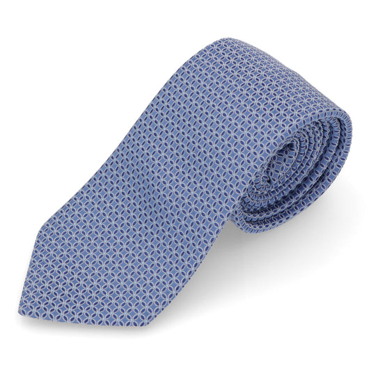 LANVIN ネクタイ SILK TIE ブルー シルク 幾何学模様