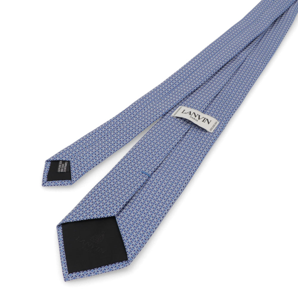 【新品】ランバン LANVIN ネクタイ メンズ SILK TIE ブルー シルク ブランドネクタイ 幾何学模様 柄物アイテム 31LVNT206202