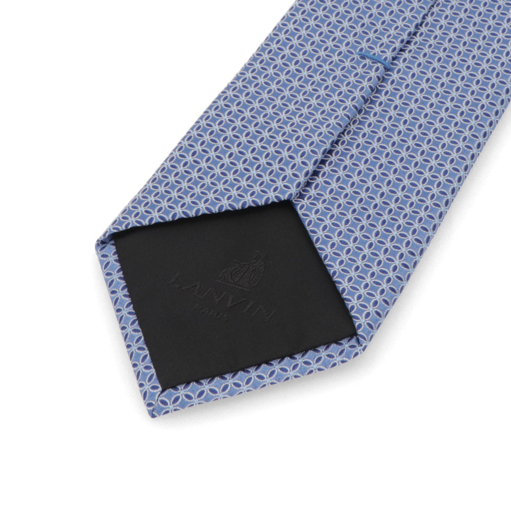 【新品】ランバン LANVIN ネクタイ メンズ SILK TIE ブルー シルク ブランドネクタイ 幾何学模様 柄物アイテム 31LVNT206202