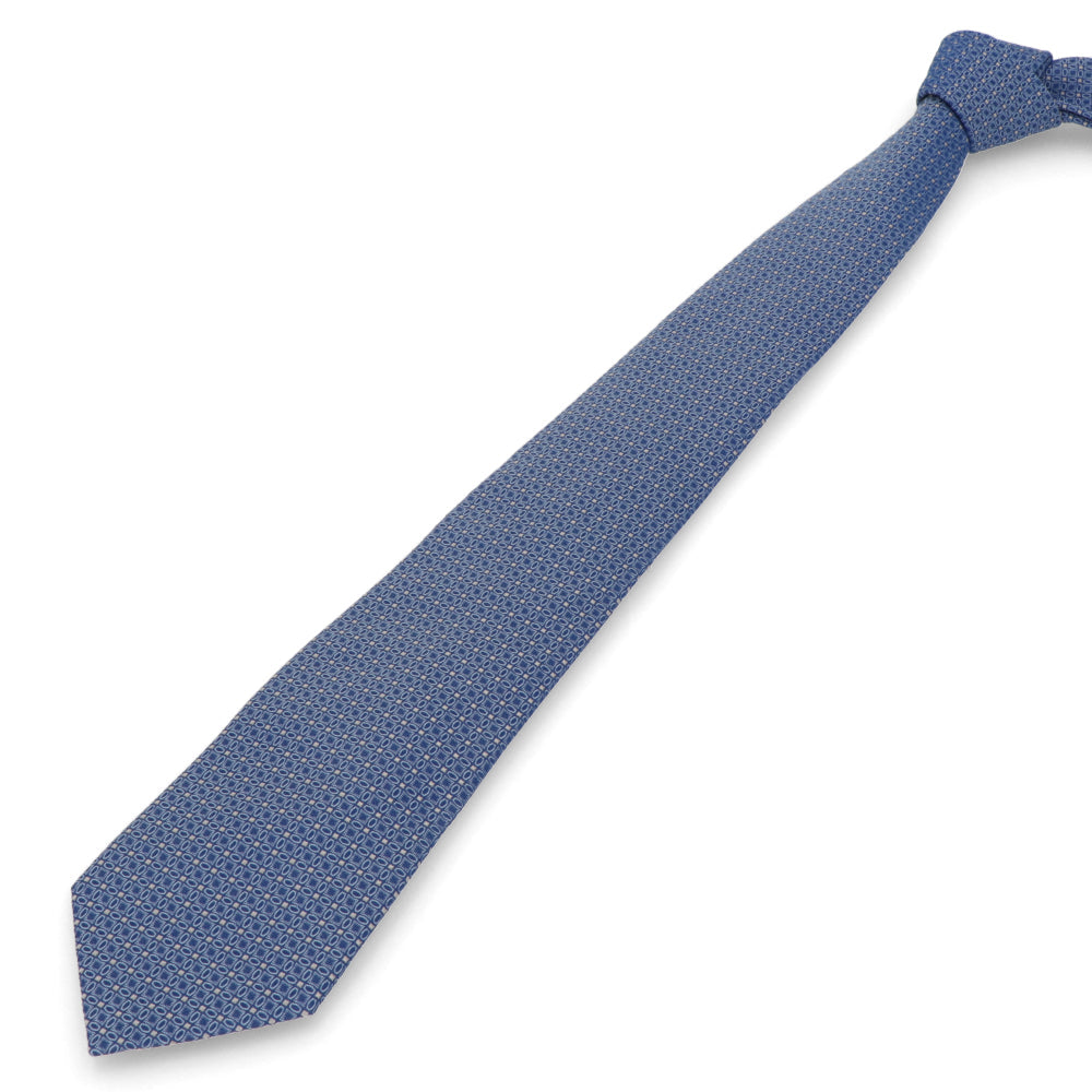 【新品】ランバン LANVIN ネクタイ メンズ SILK TIE ブルー シルク ブランドネクタイ 幾何学模様 柄物アイテム 31LVNT210602