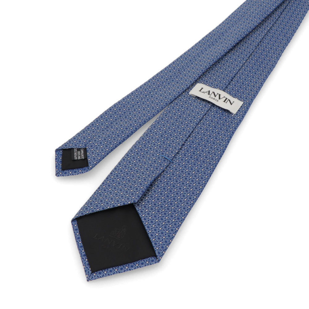 【新品】ランバン LANVIN ネクタイ メンズ SILK TIE ブルー シルク ブランドネクタイ 幾何学模様 柄物アイテム 31LVNT210602