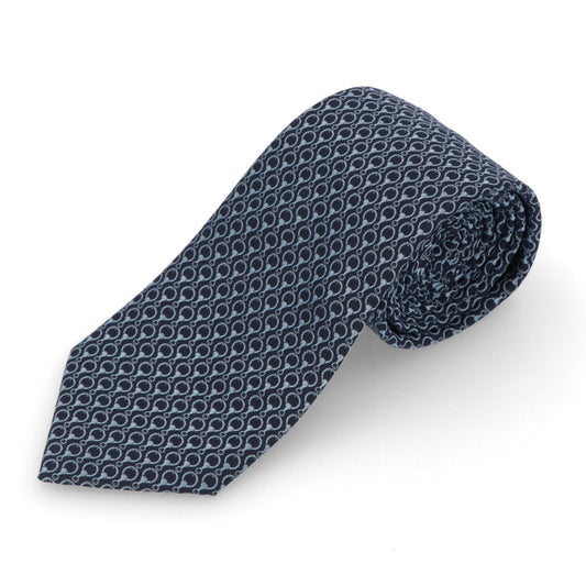LANVIN ネクタイ SILK TIE ネイビー シルク 幾何学模様