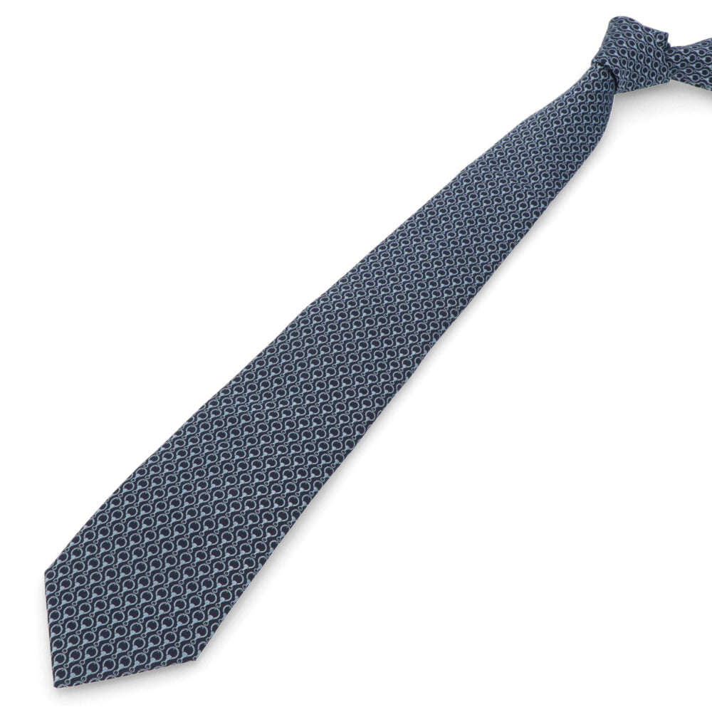 【新品】ランバン LANVIN ネクタイ メンズ SILK TIE ネイビー シルク ブランドネクタイ 幾何学模様 柄物アイテム 31LVNT207101
