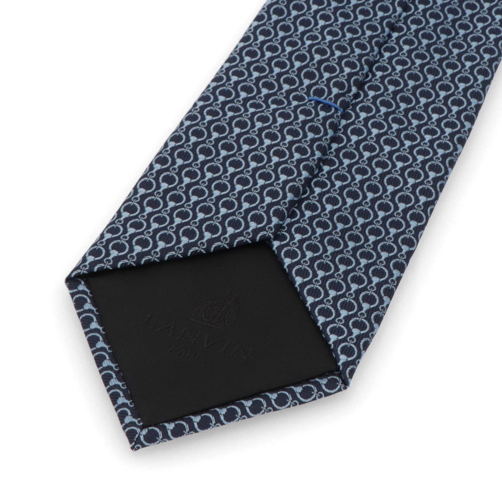 【新品】ランバン LANVIN ネクタイ メンズ SILK TIE ネイビー シルク ブランドネクタイ 幾何学模様 柄物アイテム 31LVNT207101
