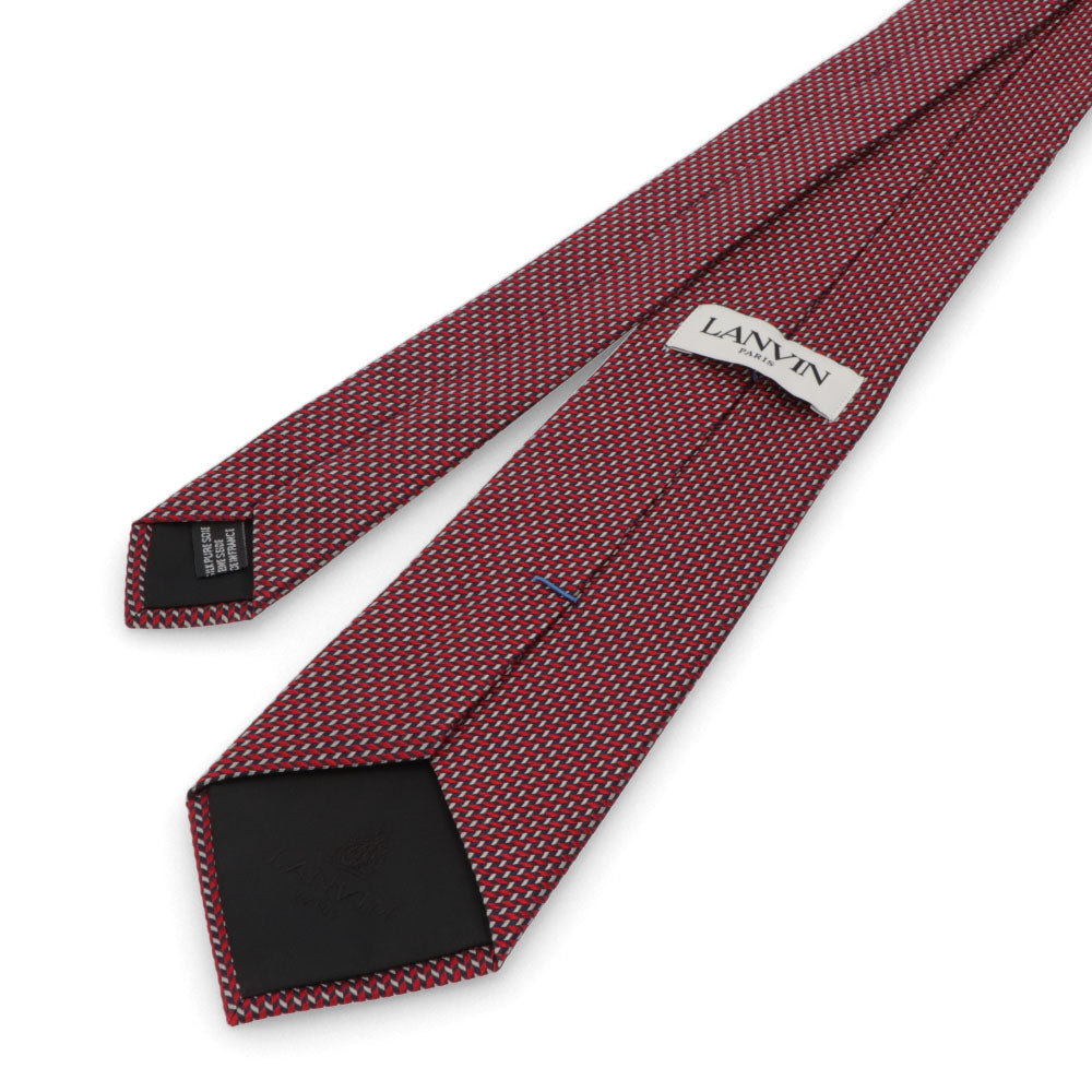 【新品】ランバン LANVIN ネクタイ メンズ SILK TIE レッド シルク ブランドネクタイ 幾何学模様 柄物アイテム 31LVNT210302