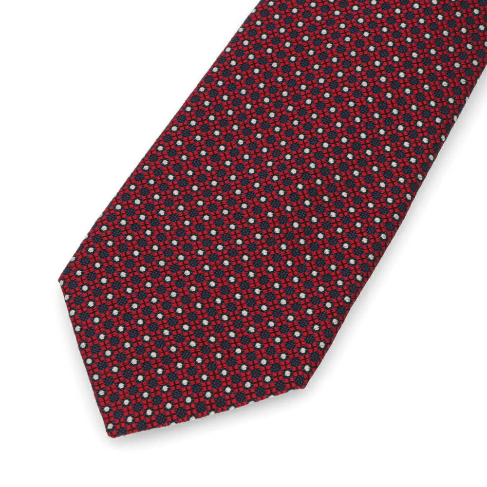 ランバン LANVIN ネクタイ メンズ SILK TIE ブルー レッド シルク ブランドネクタイ 幾何学模様 柄物アイテム 32LVNT305301