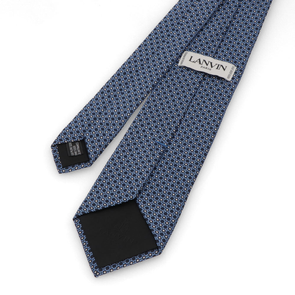 ランバン LANVIN ネクタイ メンズ SILK TIE ブルー レッド シルク ブランドネクタイ 幾何学模様 柄物アイテム 32LVNT305301
