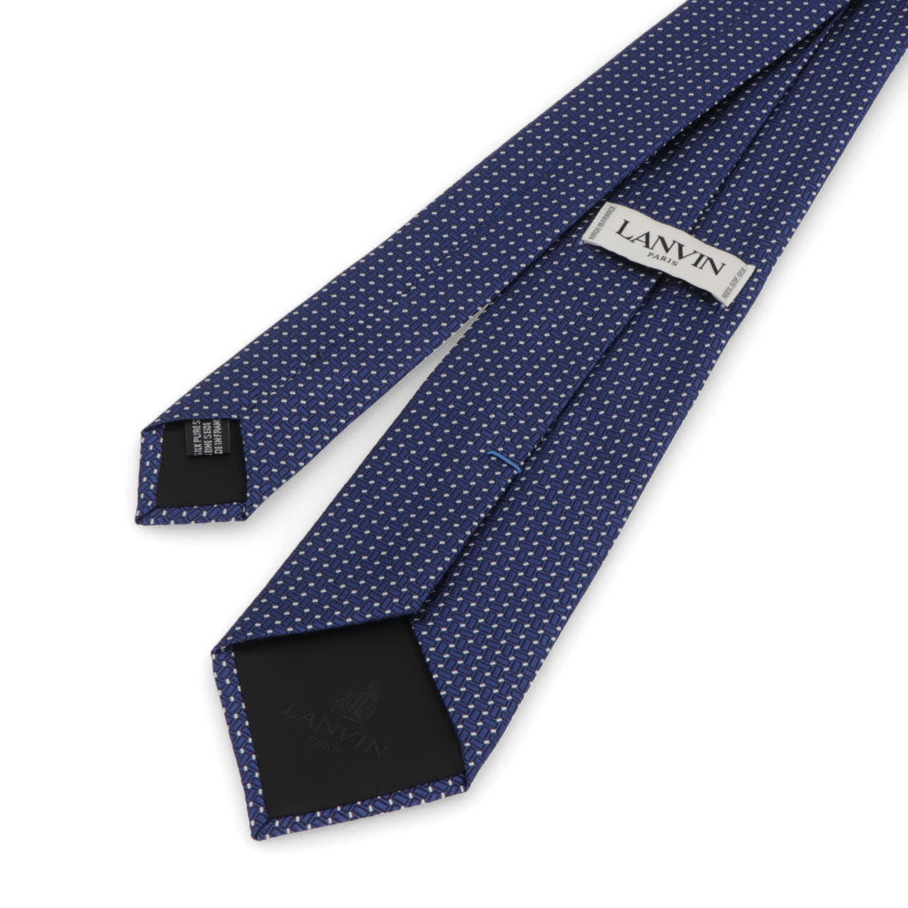 ランバン LANVIN ネクタイ メンズ SILK TIE ネイビー ブルー グレー シルク ブランドネクタイ 幾何学模様 柄物アイテム 32LVNT305901