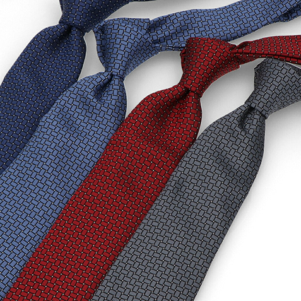 ランバン LANVIN ネクタイ メンズ SILK TIE ネイビー ブルー レッド グレー シルク ブランドネクタイ ネイビー 幾何学模様 柄物アイテム 32LVNT306501