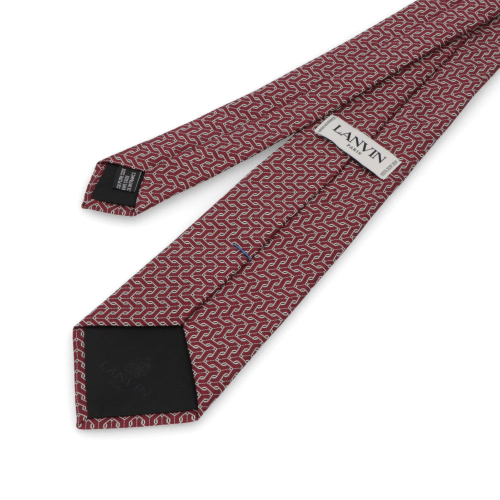 ランバン LANVIN ネクタイ メンズ SILK TIE レッド ブルー ネイビー シルク ブランドネクタイ 幾何学模様 柄物アイテム 32LVNT306801
