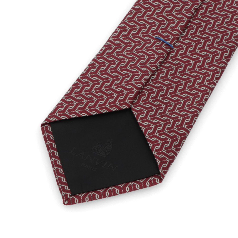 ランバン LANVIN ネクタイ メンズ SILK TIE レッド ブルー ネイビー シルク ブランドネクタイ 幾何学模様 柄物アイテム 32LVNT306801