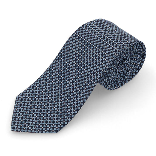 LANVIN ネクタイ SILK TIE ブルー シルク 幾何学模様